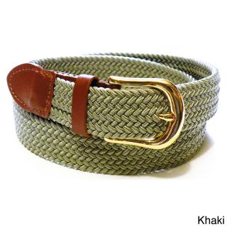 Mens Woven Stretch Belt (Leather, nylonClosure Goldtone buckleHardware MetalApproximate width 1.25 inchesApproximate length 44 inchesImported)