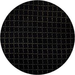 Hand knotted Mandara Black Geometric Wool Rug (79 Round)