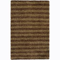 Handwoven Brown/gold Mandara Shag Rug (4 X 6) (GoldPattern Shag Tip We recommend the use of a  non skid pad to keep the rug in place on smooth surfaces. All rug sizes are approximate. Due to the difference of monitor colors, some rug colors may vary sli