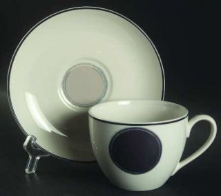 Noritake Java Graphite Flat Cup & Saucer Set, Fine China Dinnerware   Ambience,