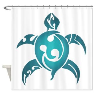  Blue Tribal Turtle Shower Curtain  Use code FREECART at Checkout