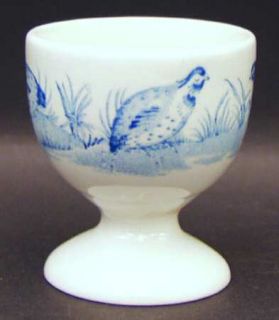 Masons Quail Blue Single Egg Cup, Fine China Dinnerware   Blue Birds & Flowers,