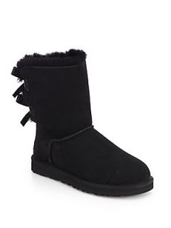 UGG Australia Bailey Suede Bow Detailed Boots   Black
