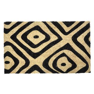 Pyra Tribal 18 X 30 inch Coir Doormat (18 inches long x 30 inches wideStyle CasualPrimary color Black Secondary colors Beige Printed with non fading, non bleeding colorsCare instructions Remove soil with brush and shake off any excess dirt  )