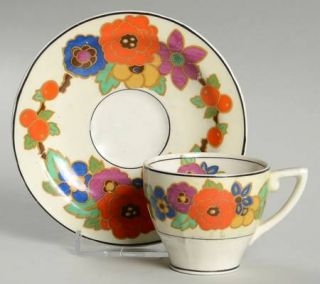 Grindley Penelope Footed Demitasse Cup & Saucer Set, Fine China Dinnerware   She