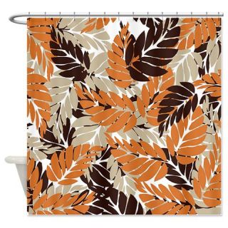  Brown and Orange Leaves Shower Curtain  Use code FREECART at Checkout