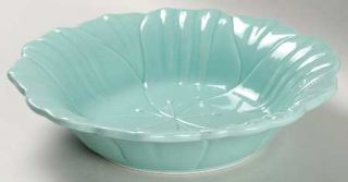 Euro Ceramica Tulip Blue Soup/Cereal Bowl, Fine China Dinnerware   All Teal,Embo