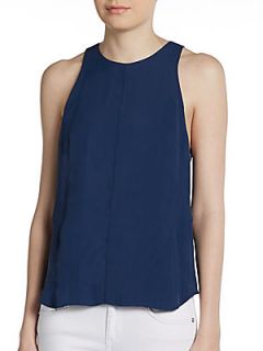 Adeline Hi Lo Tank   Navy