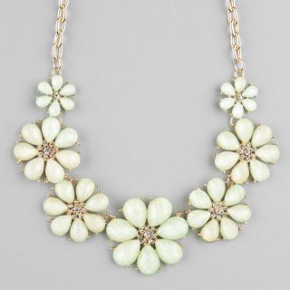 Facet Flower Statement Necklace Mint One Size For Women 228425523