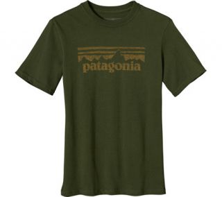 Boys Patagonia Stamp Logo T Shirt   Urbanist Green Graphic T Shirts