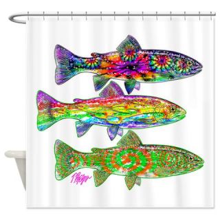  3 Color Trout Shower Curtain  Use code FREECART at Checkout
