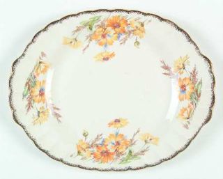 Limoges American Yellow Daisy (Gold Trim) 11 Oval Serving Platter, Fine China D