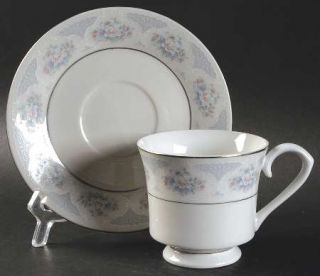 China Classic Ccl3 Footed Cup & Saucer Set, Fine China Dinnerware   Blue, Pink,