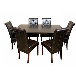 Warehouse Of Tiffany 7 piece Brown Dining Furniture Set