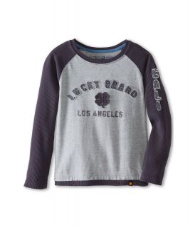 Lucky Brand Kids Boys Heath Valley Contrast Raglan Sleeve L/S Tee Boys Long Sleeve Pullover (Gray)