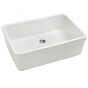 Whitehaus WHB2620 Farmhaus Fireclay Single Bowl Fireclay Sink with a Smooth Fron