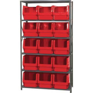 Quantum Storage Complete Shelving System with Large Parts Bins   18in. x 42in.