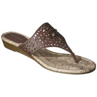 Womens Merona Elisha Perforated Studded Sandals   Brown 5.5
