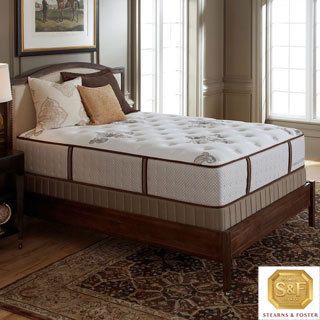 Stearns And Foster Estate Firm Tight Top Queen size Mattress Set (QueenSet includes Mattress and BoxspringConstruction Cashmere infused cover, Indulge Quilt, ClimaSense™ Gel Memory Foam, IntelliCoilSupport Firm14.75 Gauge Titanium Twice Tempered Indi