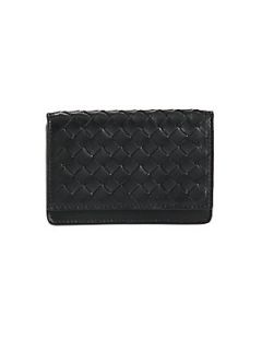 Bottega Veneta Fold Over Card Case   Black