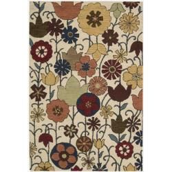 Nourison Hand Tufted Marabella Ivory Floral Wool Rug (50 X 76)