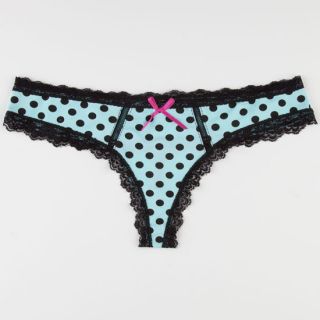 Lace Trim Polka Dot Thong Mint In Sizes Medium, Small, Large For Women 22897152