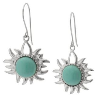 Sterling Silver Sun Drop Earrings with Stone   Turquoise