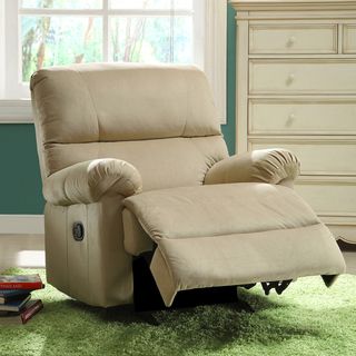 Payton Sand Brown Fabric Nursery Rocker Recliner Chair