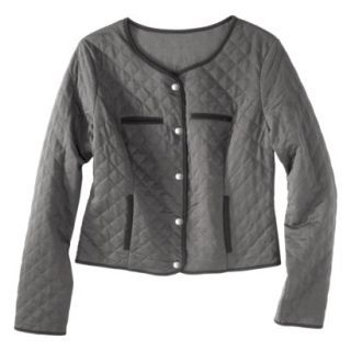 Merona Womens Quilted Bomber Jacket   Molten Lead/Black   M