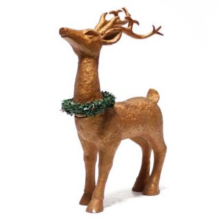 30 inch Goldtone Reindeer Statue