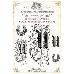 Something Tattered Monogram Initial Clear Stamps 4 X4  U