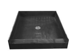 Tile Ready Double Curb Shower Pan 48x37 inch Center Pvc Drain (BlackMaterials Molded Polyurethane with ribs underneath for extra strengthNumber of pieces One (1)Dimensions 48 inches long x 37 inches wide x 7 inches deep  )