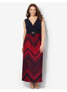 Plus Size Chevron Must Have Maxi Catherines Womens Size 3X, Red