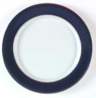 Dansk Fortissimo Dinner Plate, Fine China Dinnerware   Cobalt Rim, Platinum Verg