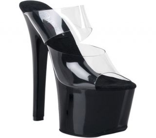 Womens Pleaser Sky 302   Clear/Black Dress Shoes