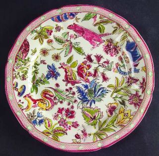 Gien Jardin Imaginaire Salad Plate, Fine China Dinnerware   Floral/Animal Motif,