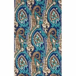 Nuloom Handmade Modern Ikat Blue Rug (76 X 96) (MultiPattern FloralTip We recommend the use of a non skid pad to keep the rug in place on smooth surfaces.All rug sizes are approximate. Due to the difference of monitor colors, some rug colors may vary sl