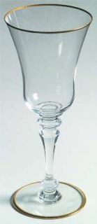 Baccarat Vienne Clear (Gold Trim) Tall Water Goblet   Clear, Gold Trim