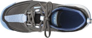 Womens Sperry Top Sider SeaRacer Leather   Grey/Blue Leather Lace Up Shoes
