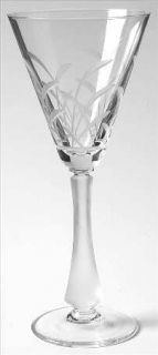 Mikasa Wind Drift Wine Glass   11726, Gray Cut Leaves, Frosted Stem