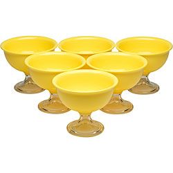 Red Vanilla Yellow Summer Ice Cream Bowls (pack Of 6) (YellowMaterials AcrylicVersatilePerfect for gelato, ice cream, sorbet or frozen yogurtDimensions 5 inches in diameter x 4 inches highCapacity 12 ouncesPack of 6 )
