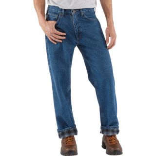 Carhartt Relaxed Fit Flannel Lined Jeans   50in. Waist x 32in. Inseam, Dark
