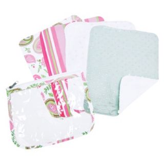 5 Pc. Burp Cloths and Pouch Set   Paisley by Lab