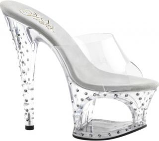 Womens Pleaser Moon 701SDT/C/M   Clear/Clear PVC Ornamented Shoes