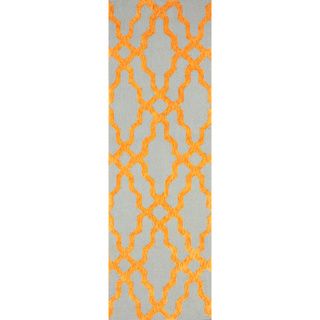 Nuloom Hand hooked Orange/ Grey Wool blend Runner Rug (26 X 8)