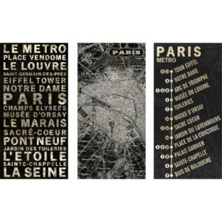 Printed Canvas 3 Pack   Paris 12x24