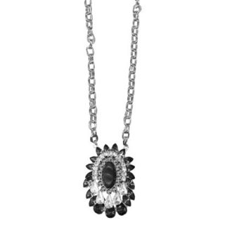 Womens Long Necklace   Black/Silver