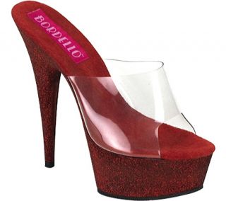 Womens Bordello Vivian 23   Clear/Red Mini Glitter High Heels