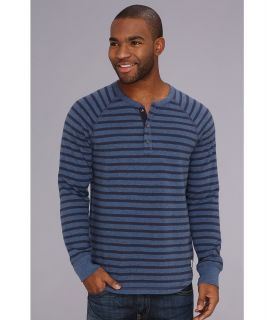 Lucky Brand L/S Stripe Henley Mens T Shirt (Brown)