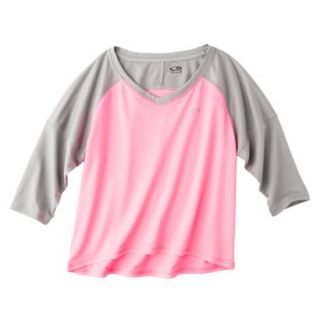C9 by Champion Girls Long Sleeve Cropped Dance Top   Flamingo XS